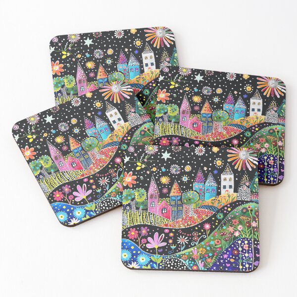 Item preview, Sparkling Polka Dot Landscape Folk Art Style designed and sold by Neika Shimm Designs.