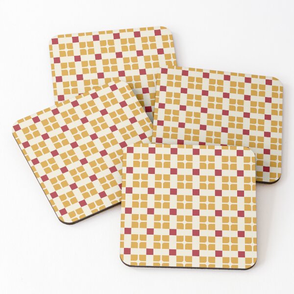 Item preview, Cream Red Beige Square Cross Rectangle Grid Elegant Classic Modern Art Deco Luxurious Pattern designed and sold by PenguinForests.
