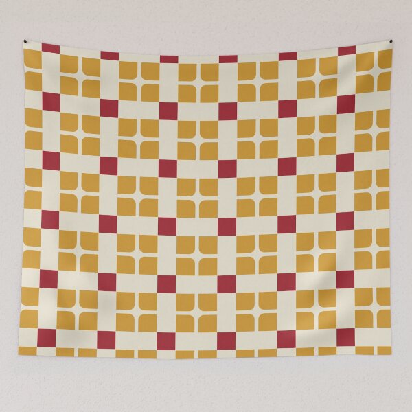 Item preview, Cream Red Beige Square Cross Rectangle Grid Elegant Classic Modern Art Deco Luxurious Pattern designed and sold by PenguinForests.