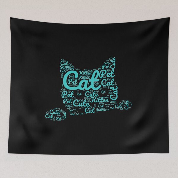 Item preview, Teal Cat Made of Words designed and sold by Promoc.