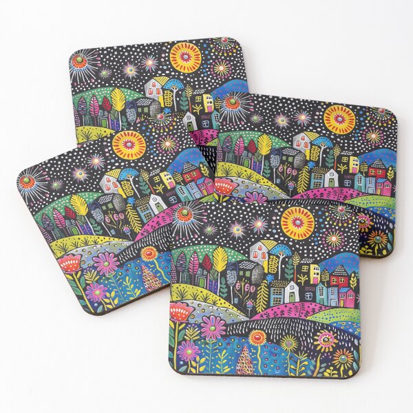 Item preview, Modern Polka Dot Landscape Folk Art Style designed and sold by Neika Shimm Designs.