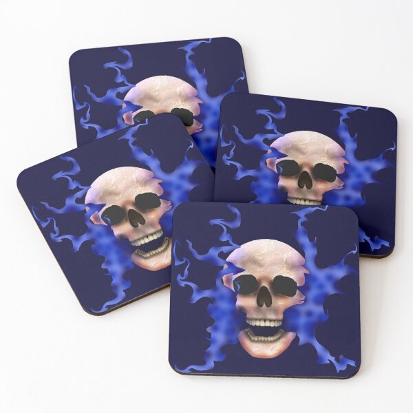 Item preview, Human Skull Spewing Blue Smog No Eyes designed and sold by KMH-Artwork.