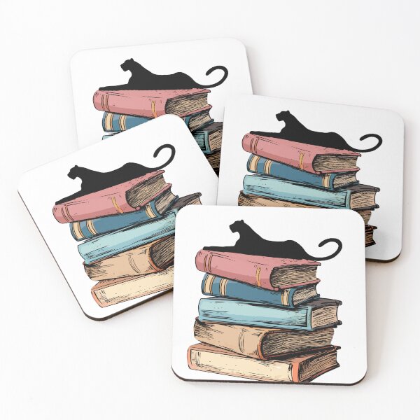 Item preview, cat and books designed and sold by Venezuelaaaaa.