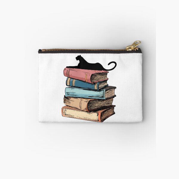 Item preview, cat and books designed and sold by Venezuelaaaaa.