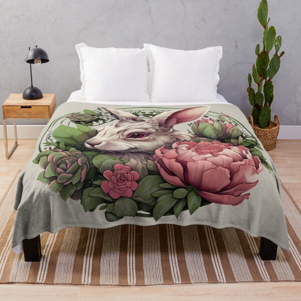 Item preview, Hare with Peony 11 - Vintage Animals Collection designed and sold by RuralChicbyO.
