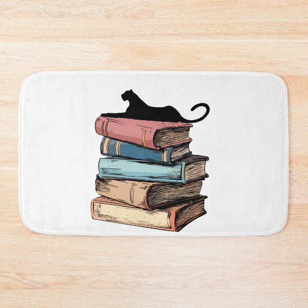 Item preview, cat and books designed and sold by Venezuelaaaaa.