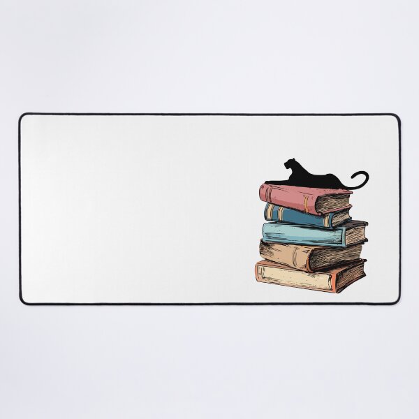 Item preview, cat and books designed and sold by Venezuelaaaaa.