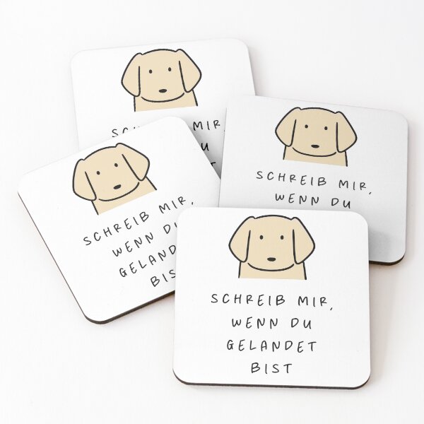 Artikelvorschau, Schreib mir, wenn du gelandet bist | Ankunftsbestätigungsdesign | Hunde-Design-Illustration entworfen und verkauft von RM-Journey.