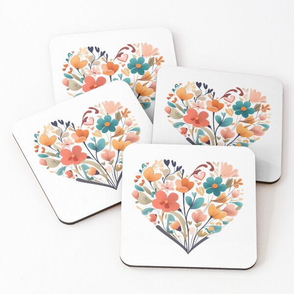 Item preview, Heart and flowers designed and sold by lelistore.