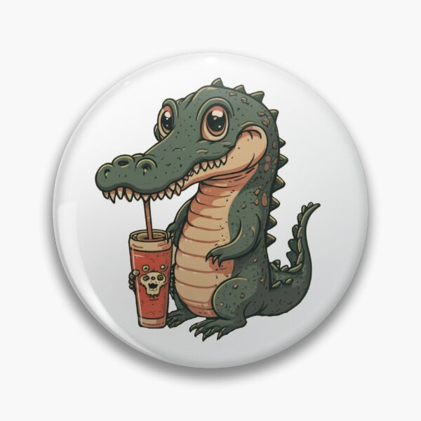 Item preview, crocodile drinking red shake  designed and sold by bukajart.