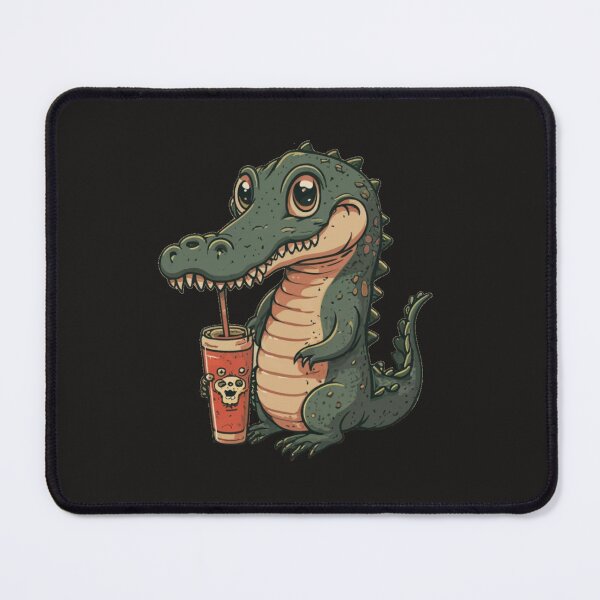Item preview, crocodile drinking red shake designed and sold by bukajart.