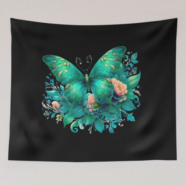 Item preview,  Butterfly Symmetry: Geometric Teal Green Tones Art Pattern designed and sold by LLdreams.