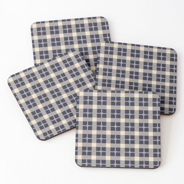 Item preview, Grey Blue Beige Square Rectangle Grid Cross Contemporary Architectural Bauhaus Pattern designed and sold by PenguinForests.