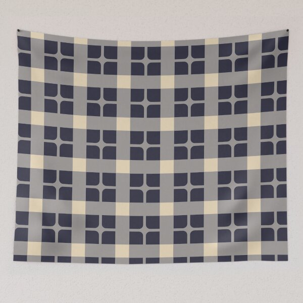 Item preview, Grey Blue Beige Square Rectangle Grid Cross Contemporary Architectural Bauhaus Pattern designed and sold by PenguinForests.