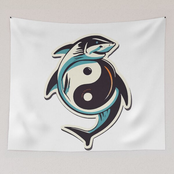 Item preview, Shark Yin Yang Balance Symbol designed and sold by NiftyWrx.