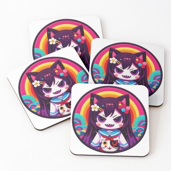 Item preview, Creepy Manga Girl with Cute Cat designed and sold by GALUMARKET.