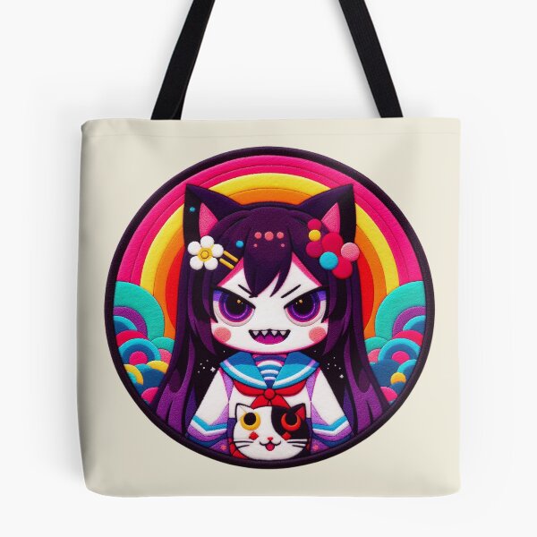 Item preview, Creepy Manga Girl with Cute Cat designed and sold by GALUMARKET.