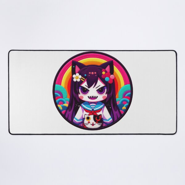Item preview, Creepy Manga Girl with Cute Cat designed and sold by GALUMARKET.