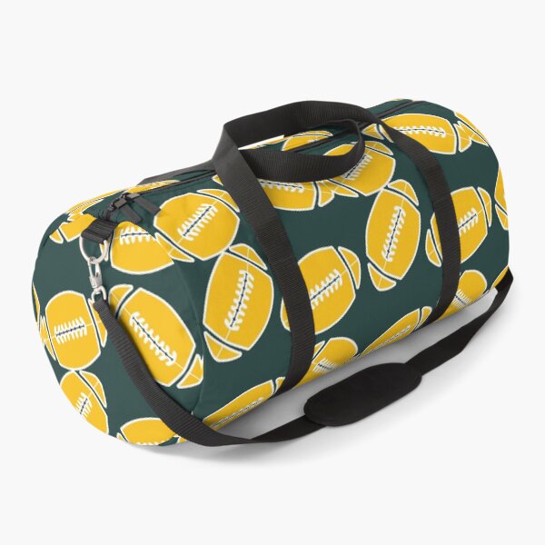 Item preview, Football Fanatic: Living on the Edge! Pattern with Yellow Footballs on Dark Green designed and sold by IraNiva.