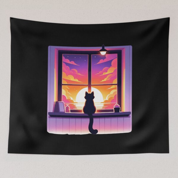 Item preview, Sunset Cat designed and sold by MapleandHoney.