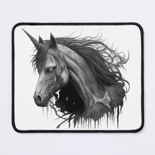 Item preview, Zombie Unicorn Mutant Undead in Black and White designed and sold by Frostquest.