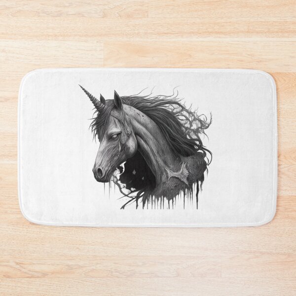 Item preview, Zombie Unicorn Mutant Undead in Black and White designed and sold by Frostquest.