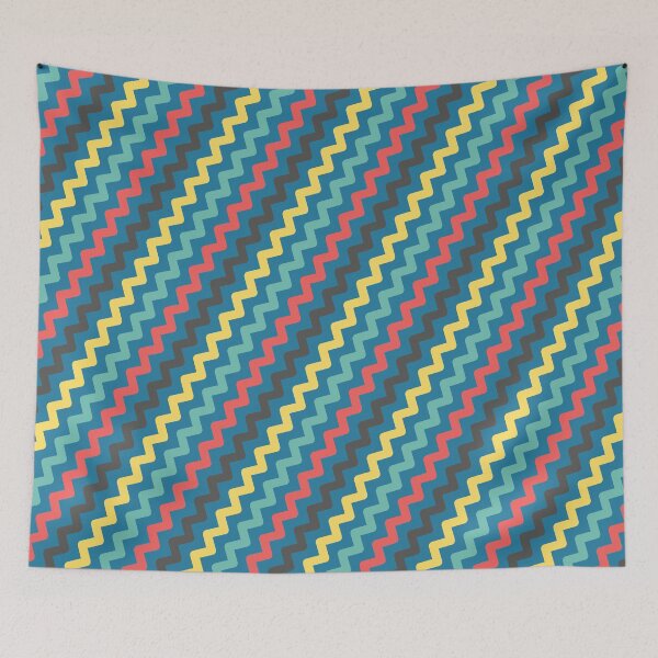 Item preview, Blue Chevron Jagged Stripe Line Sequenced NeverEnding Textile designed and sold by Alchemy-A-La-G.