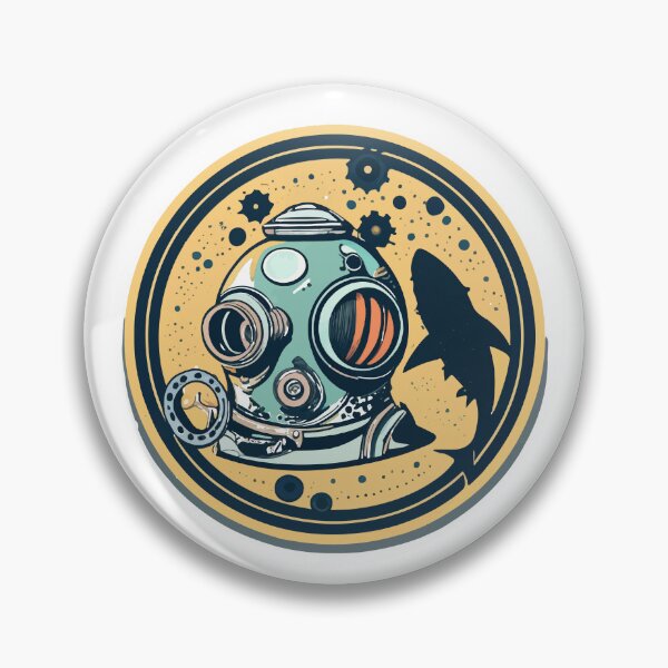 Item preview, Vintage Steampunk Diver Helmet with Shark Shadow designed and sold by NiftyWrx.