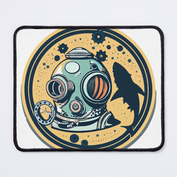 Item preview, Vintage Steampunk Diver Helmet with Shark Shadow designed and sold by NiftyWrx.