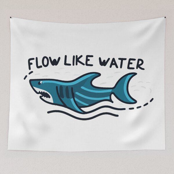 Item preview, Abstract Shark and Ocean Waves - Flow Like Water Design designed and sold by NiftyWrx.