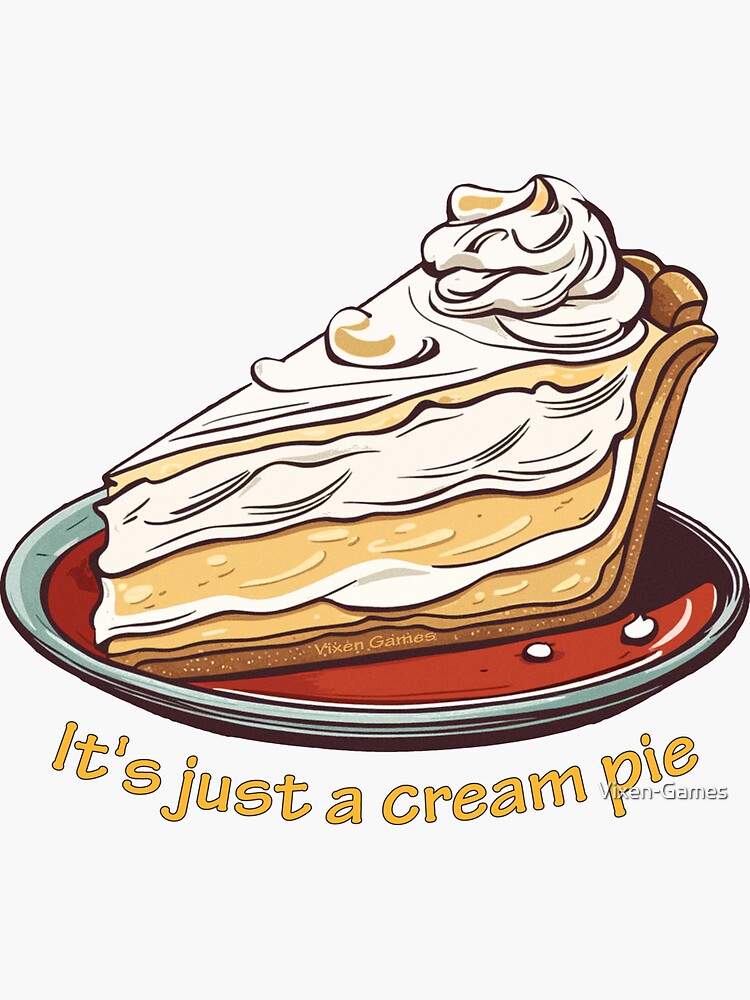 Thumbnail 3 of 3, Sticker, It's just a cream pie designed and sold by Vixen-Games.