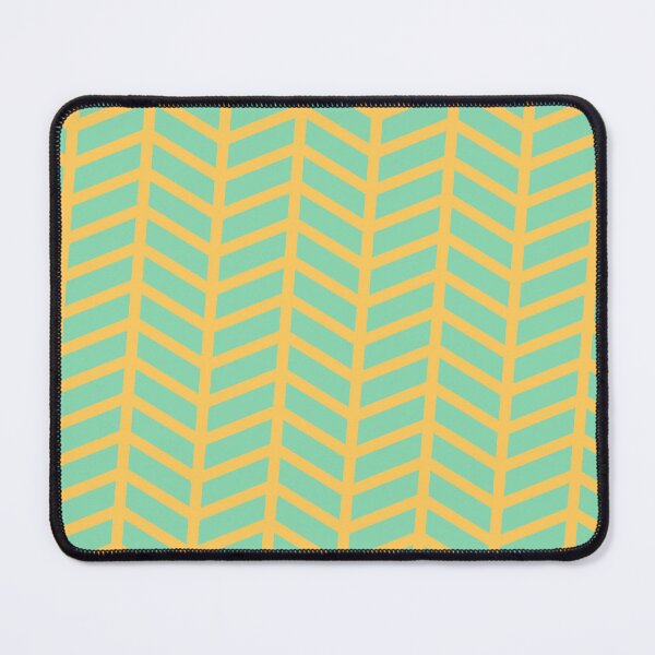 Item preview, Yellow & Teal Herringbone Rectangle Arrows Outline NeverEnding Textile designed and sold by Alchemy-A-La-G.