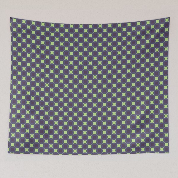 Item preview, Green Blue & Purple Circled Connected Diamonds NeverEnding Textile designed and sold by Alchemy-A-La-G.