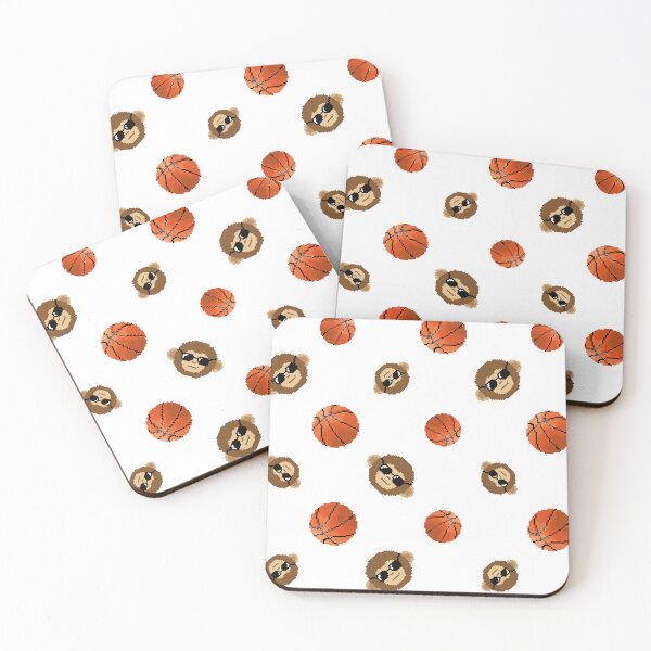 Item preview, Pixel Monkey with Basketball Pattern (white) designed and sold by D-Vogt-Grafik.