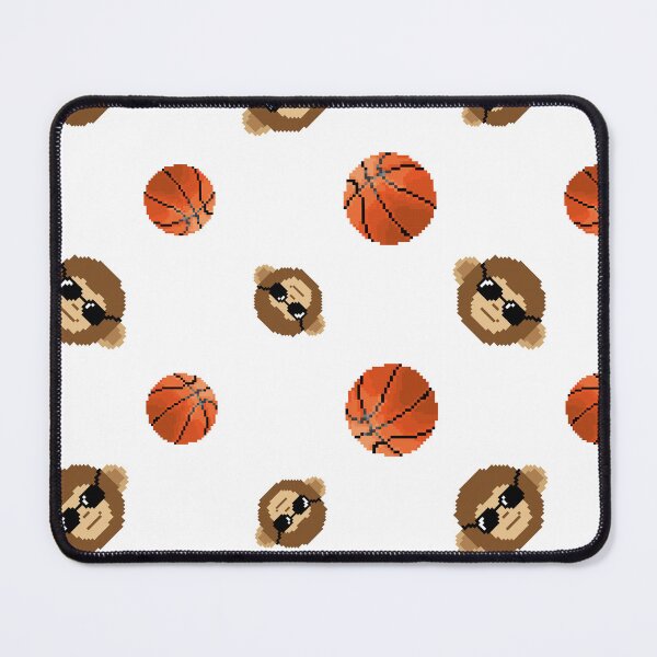 Item preview, Pixel Monkey with Basketball Pattern (white) designed and sold by D-Vogt-Grafik.