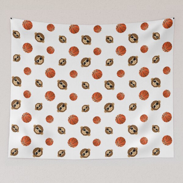 Item preview, Pixel Monkey with Basketball Pattern (white) designed and sold by D-Vogt-Grafik.