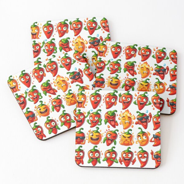 Item preview, Red and Orange Hot Chili Peppers Emojis designed and sold by shanblue6.