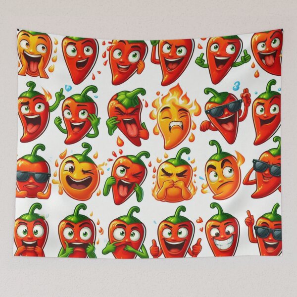 Item preview, Red and Orange Hot Chili Peppers Emojis designed and sold by shanblue6.