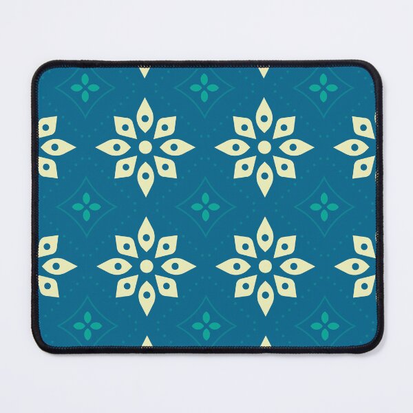 Item preview, Blue Yellow & Green Flowers & Diamonds Sequenced NeverEnding Textile designed and sold by Alchemy-A-La-G.