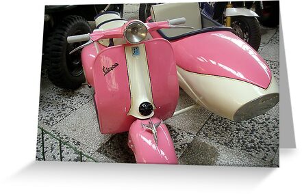 Pink Vespa With Sidecar Pink Vespa With Sidecar