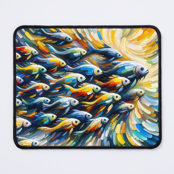 Item preview, Abstract Acrylic School of Fish designed and sold by LivingArtClips.