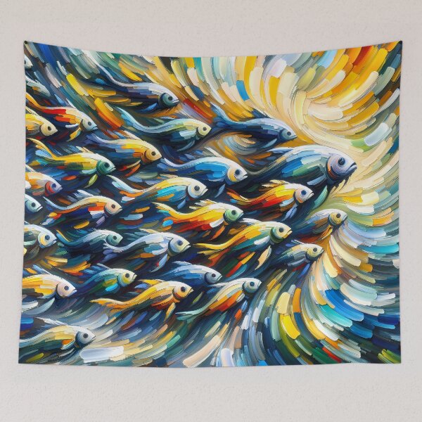 Item preview, Abstract Acrylic School of Fish designed and sold by LivingArtClips.