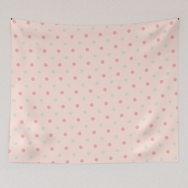 Item preview, Peach Green & Pink Circles Polka Dots NeverEnding Textile designed and sold by Alchemy-A-La-G.