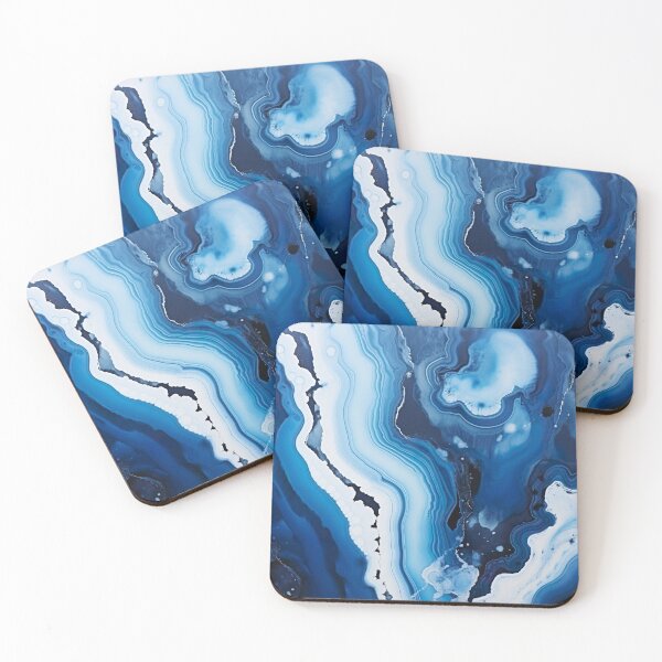 Item preview, Abstract Art Blue Agate Stone Design Nature Print  designed and sold by fluffstuffgifts.