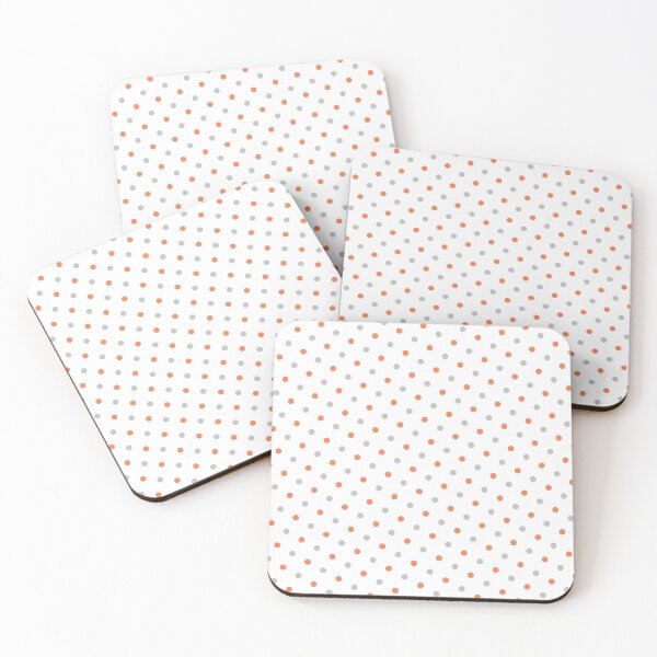 Item preview, Grey White & Orange Circles Polka Dots NeverEnding Textile designed and sold by Alchemy-A-La-G.