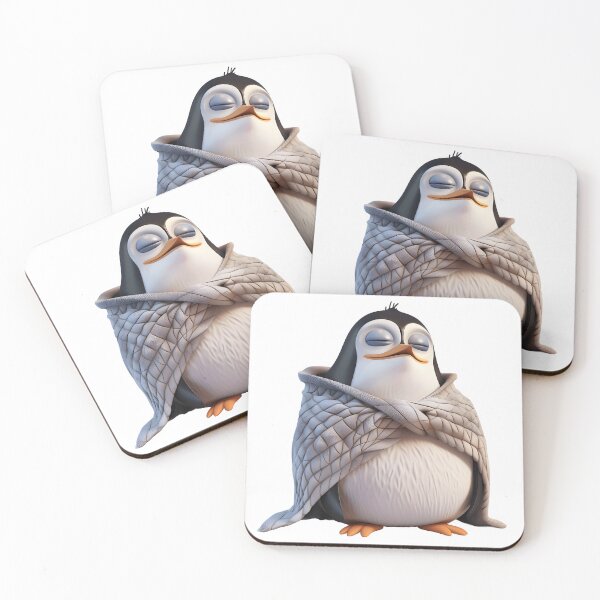 Item preview, Join the cartoon penguin for a cozy nap under a warm blanket. designed and sold by mazur301.