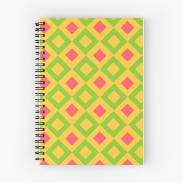 Item preview, Green Yellow & Red Repeat Squares Diamonds NeverEnding Textile designed and sold by Alchemy-A-La-G.