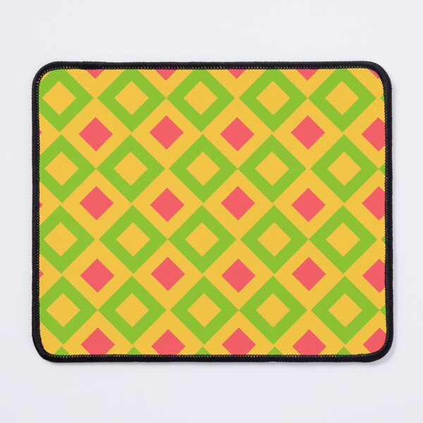 Item preview, Green Yellow & Red Repeat Squares Diamonds NeverEnding Textile designed and sold by Alchemy-A-La-G.