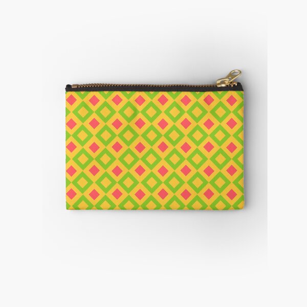 Item preview, Green Yellow & Red Repeat Squares Diamonds NeverEnding Textile designed and sold by Alchemy-A-La-G.