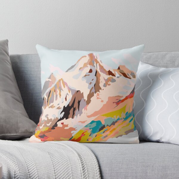 glass mountains Throw Pillow